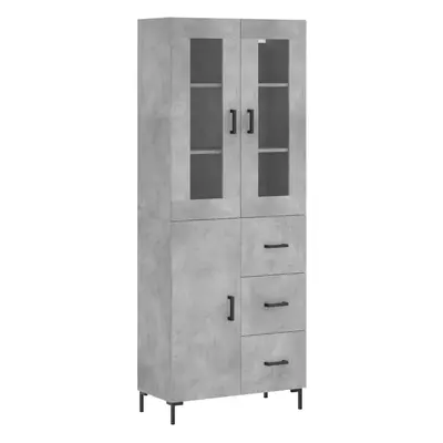 Skříň highboard betonově šedá 69,5x34x180 cm kompozitní dřevo