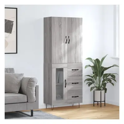 Skříň highboard šedá sonoma 69,5 x 34 x 180 cm kompozitní dřevo