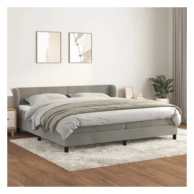 Box spring postel s matrací světle šedá 200x200 cm samet