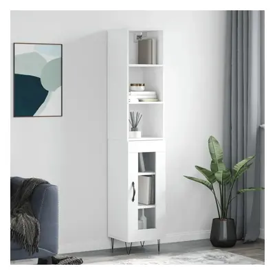 Skříň highboard bílá 34,5 x 34 x 180 cm kompozitní dřevo