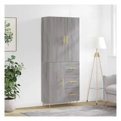 Skříň highboard šedá sonoma 69,5 x 34 x 180 cm kompozitní dřevo