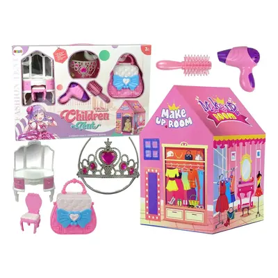 LEANToys Dětský stan růžový Make-up room