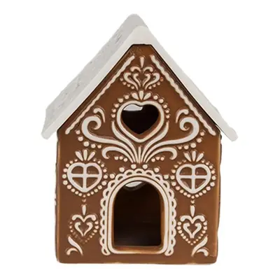 Porcelánový svícen perníková chaloupka Gingerbread House - 7*6*9 cm