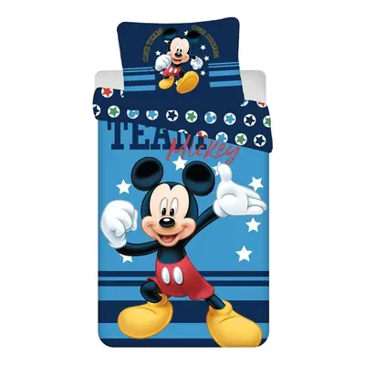 Jerry Fabrics Povlečení Mickey Team - Modrá | 140 x 200 cm / 70 x 90 cm