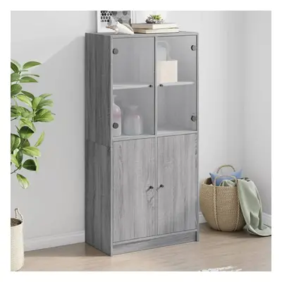 Highboard s dvířky šedý sonoma 68x37x142 cm kompozitní dřevo