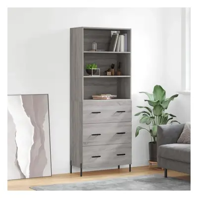 Skříň highboard šedá sonoma 69,5 x 34 x 180 cm kompozitní dřevo