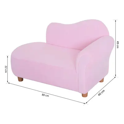 Dětská pohovka HOMCOM mini chaise longue pro děti, útulná a stylová, růžová, ideální do dětského