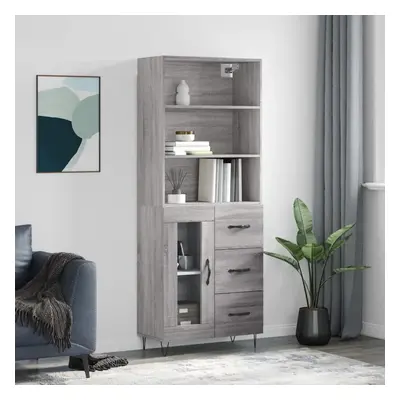 Skříň highboard šedá sonoma 69,5 x 34 x 180 cm kompozitní dřevo