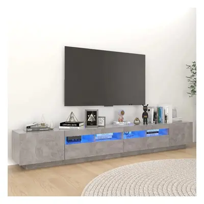 TV skříňka s LED osvětlením betonově šedá 260 x 35 x 40 cm