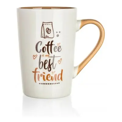 Banquet Keramický hrnek COFFE BEST FRIEND 450 ml, bílá