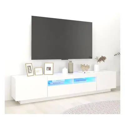 TV skříňka s LED osvětlením bílá 200 x 35 x 40 cm