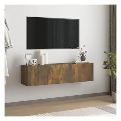 Nástěnná TV skříňka kouřový dub 120x30x30 cm kompozitní dřevo