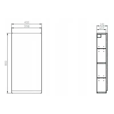 Cersanit - Moduo závěsná skříňka 40cm, šedá, S590-021