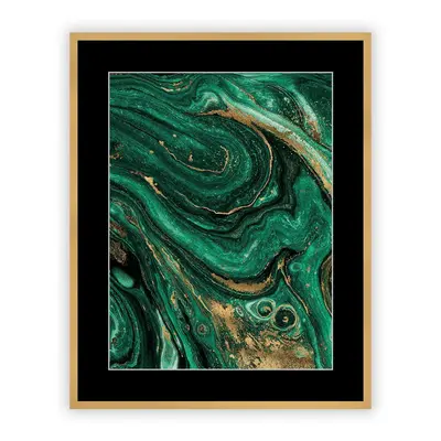 Obraz Abstract Green&Gold II 40 x 50 cm