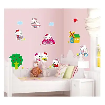 Živá Zeď Samolepka na zeď Hello Kitty na výletě