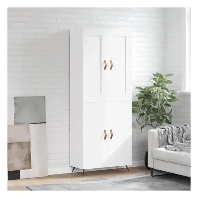 Skříň highboard lesklá bílá 69,5 x 34 x 180 cm kompozitní dřevo