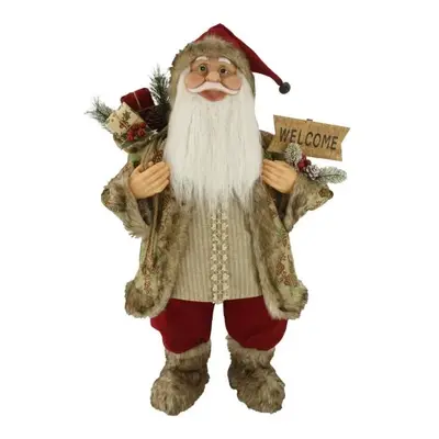 Dekorace Santa Claus Krémově-bordový 80cm