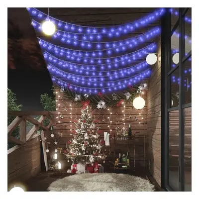 Světelný řetěz kulaté žárovky 20 m 200 LED modrý 8 funkcí