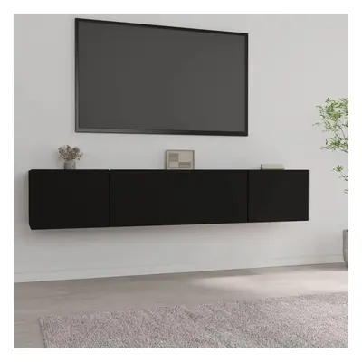 TV skříňky 2 ks černé 80 x 30 x 30 cm kompozitní dřevo