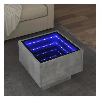 Odkládací stolek s LED betonově šedý 40 x 40 x 30 cm kompozit