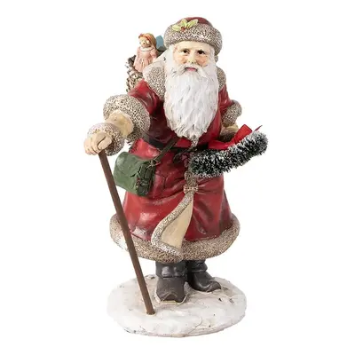 Vánoční dekorace socha Santa s nůší dárků - 14*12*20 cm