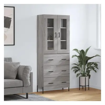 Skříň highboard šedá sonoma 69,5 x 34 x 180 cm kompozitní dřevo