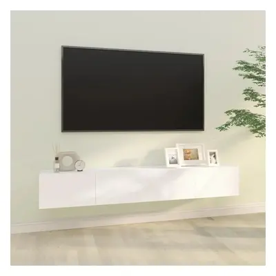 Nástěnné TV skříňky 2 ks bílé 100x30x30 cm kompozitní dřevo