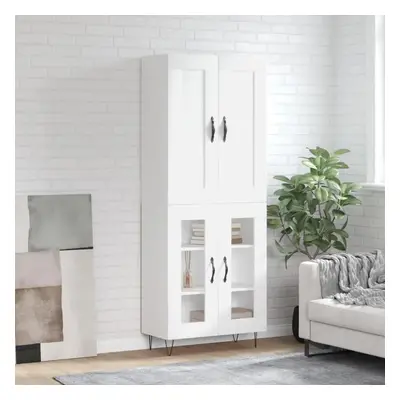 Skříň highboard bílá 69,5 x 34 x 180 cm kompozitní dřevo