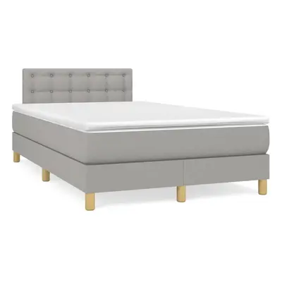 Box spring postel s matrací a LED světle šedá 120x190 cm textil