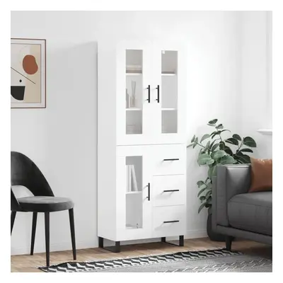 Skříň highboard bílá 69,5 x 34 x 180 cm kompozitní dřevo