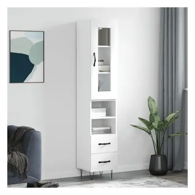 Skříň highboard bílá 34,5 x 34 x 180 cm kompozitní dřevo