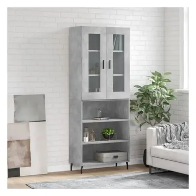 Skříň highboard betonově šedá 69,5x34x180 cm kompozitní dřevo