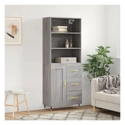 Skříň highboard šedá sonoma 69,5 x 34 x 180 cm kompozitní dřevo