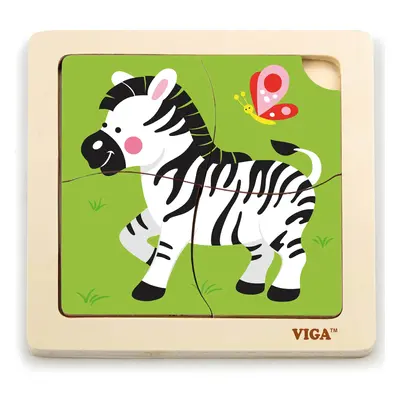 Praktické dřevěné puzzle Viga, Zebra