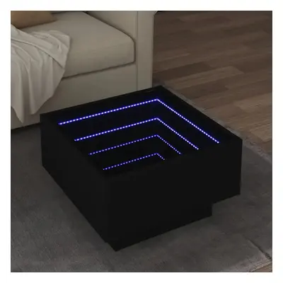 Konferenční stolek s LED černý 50 x 50 x 30 cm kompozitní dřevo