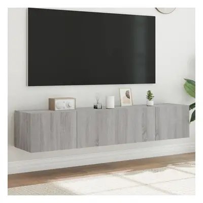 Nástěnné TV skříňky s LED 2 ks šedé sonoma 80 x 35 x 31 cm