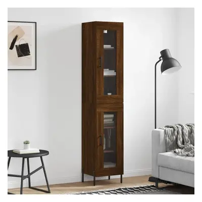 Skříň highboard hnědý dub 34,5 x 34 x 180 cm kompozitní dřevo