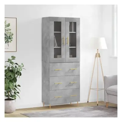 Skříň highboard betonově šedá 69,5x34x180 cm kompozitní dřevo