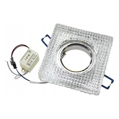 BERGE Podhledové bodové svítidlo BRG70454 krystal + LED žárovka GU10 5W - studená bílá