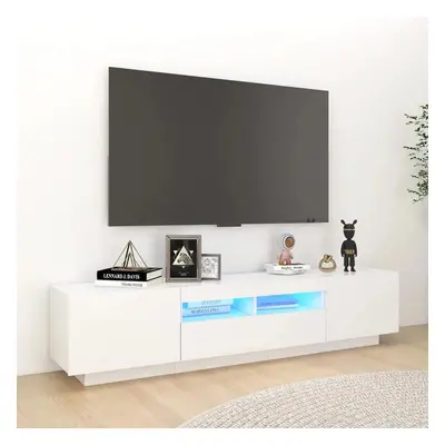 TV skříňka s LED osvětlením bílá 180 x 35 x 40 cm