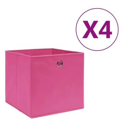 Úložné boxy 4 ks netkaná textilie 28 x 28 x 28 cm růžové