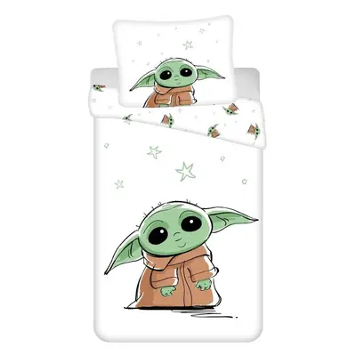 Bavlněné dětské povlečení na jednolůžko 140x200 cm Star Wars Baby Yoda – Jerry Fabrics