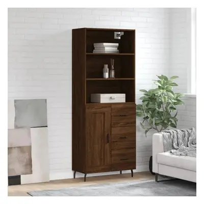 Skříň highboard hnědý dub 69,5 x 34 x 180 cm kompozitní dřevo