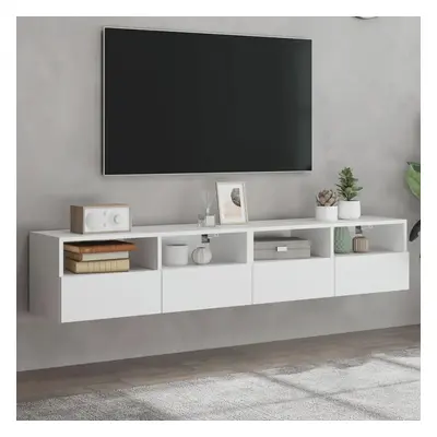 Nástěnné TV skříňky 2 ks bílé 80 x 30 x 30 cm kompozitní dřevo