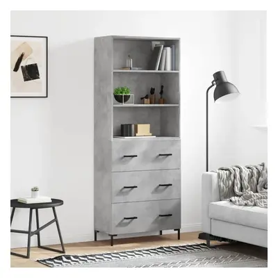 Skříň highboard betonově šedá 69,5x34x180 cm kompozitní dřevo