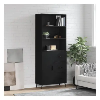 Skříň highboard černá 69,5 x 34 x 180 cm kompozitní dřevo