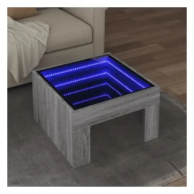 Konferenční stolek s Infinity LED šedý sonoma 50 x 50 x 30 cm