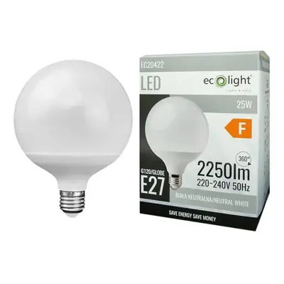 ECOLIGHT LED žárovka G120 - E27 - 25W - neutrální bílá