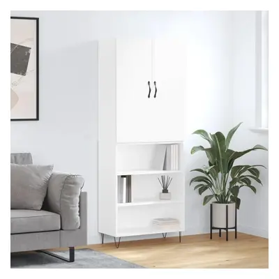 Skříň highboard lesklá bílá 69,5 x 34 x 180 cm kompozitní dřevo