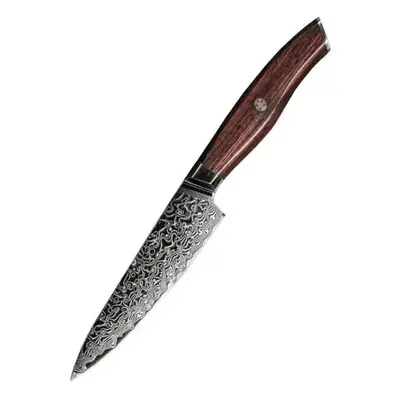 KnifeBoss víceúčelový damaškový nůž Utility 5" (127 mm) Rose wood VG-10